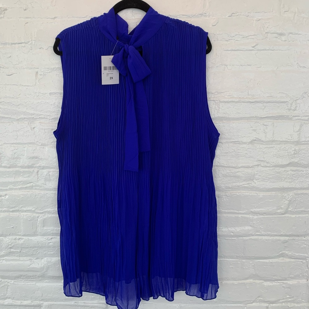 Forever21+ pleated blue blouse